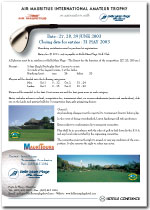 Air Mauritius International Amateur Trophy poster 2003